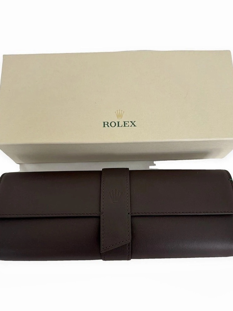 Rolex Brown Leather Watch Travel Case New In Box